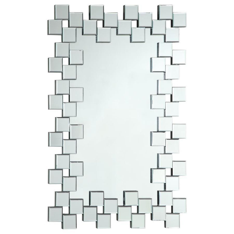 Pamela - Rectangular Frameless Wall Mirror - Silver - Atlantic Fine Furniture Inc