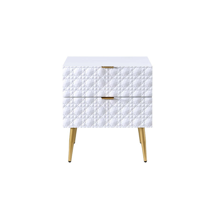 Maisey II - Nightstand - White & Gold