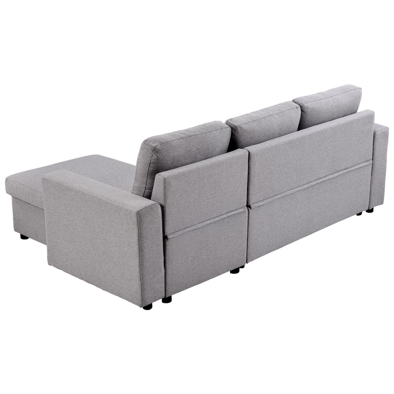 [VIDEO] 90" Reversible Pull out Sleeper L-Shaped Sectional Storage Sofa Bed,Corner sofa-bed with Storage Chaise Left/Right Handed