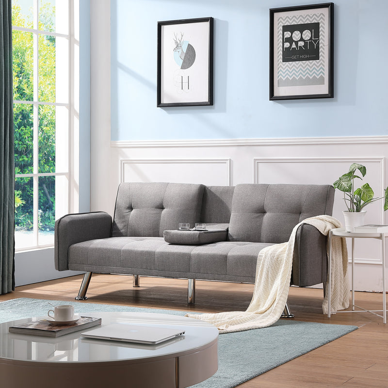 SLEEPER SOFA LIGHT GREY（same as W22339669。Size difference, See Details in page.）