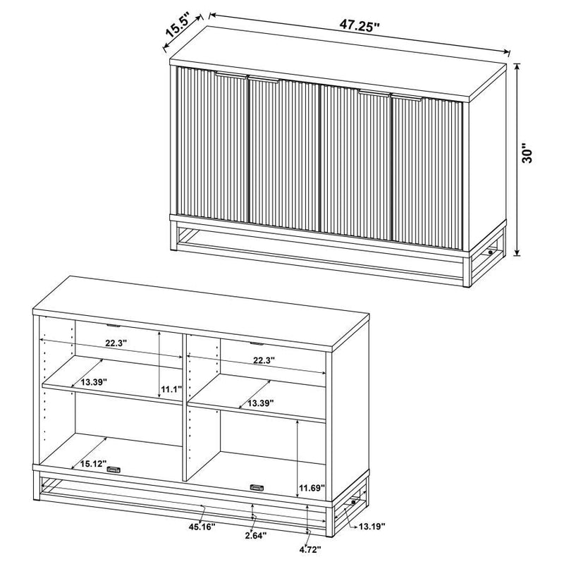 Ryatt - 4 Door Engineered Wood Accent Cabinet - Dark Pine