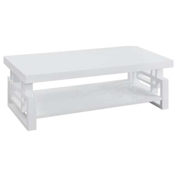 Schmitt - Rectangular Coffee Table - White High Gloss - Atlantic Fine Furniture Inc