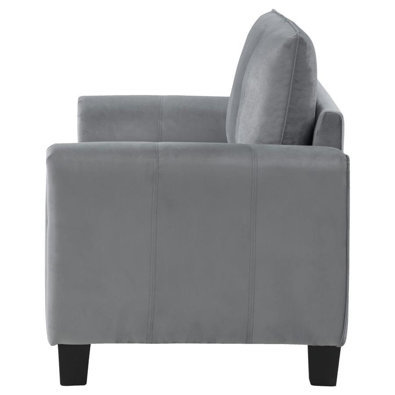 Davis - Upholstered Rolled Arm Loveseat - Gray