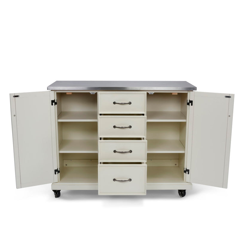 Bay Lodge - Kitchen Cart - Wood in White