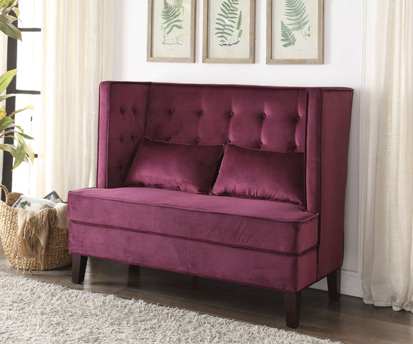 Olesia Settee - Magenta - Fabric