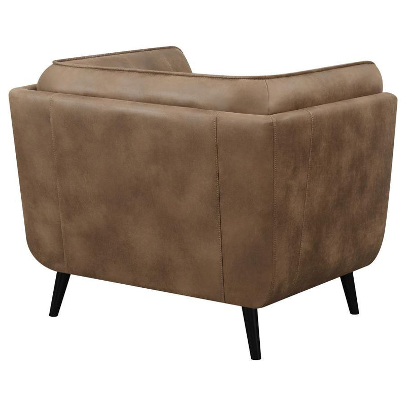 Thatcher - Upholstered Tuxedo Arm Tufted Accent Chair - Brown