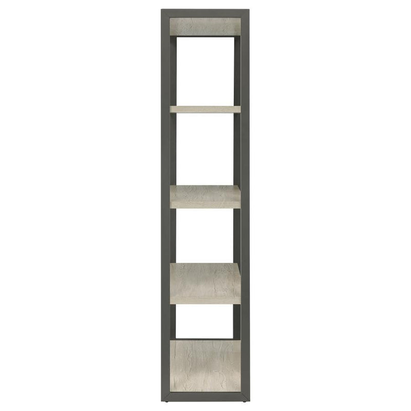 Loomis - 72" 4-Shelf Bookshelf - Whitewashed Gray