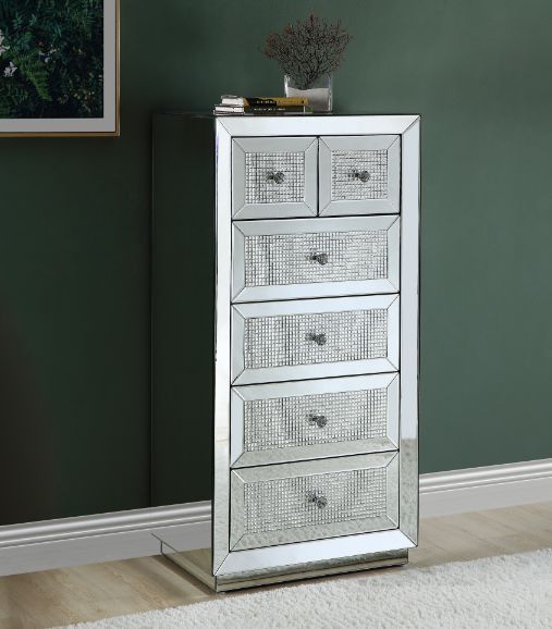 Ornat - Cabinet - Mirrored & Faux Diamonds Inlay