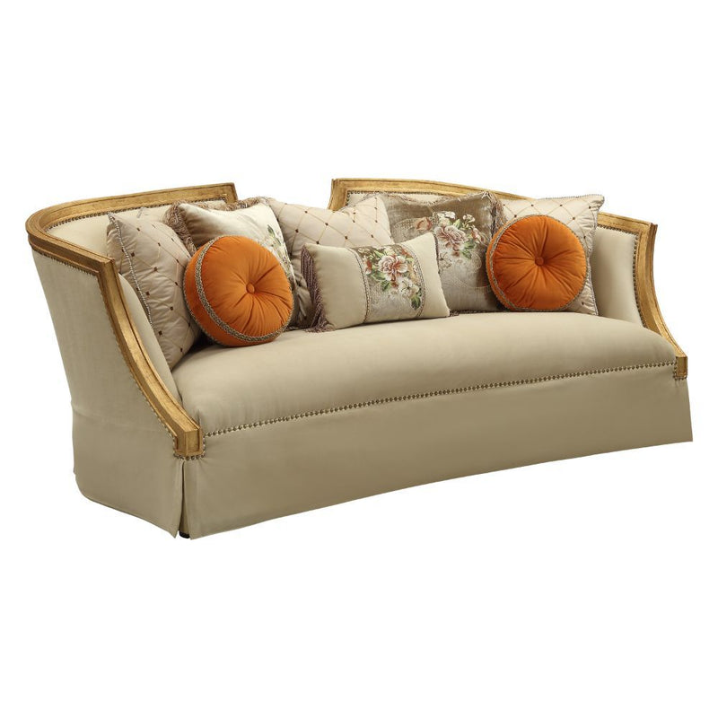 Daesha - Sofa - Tan Flannel & Antique Gold - Atlantic Fine Furniture Inc