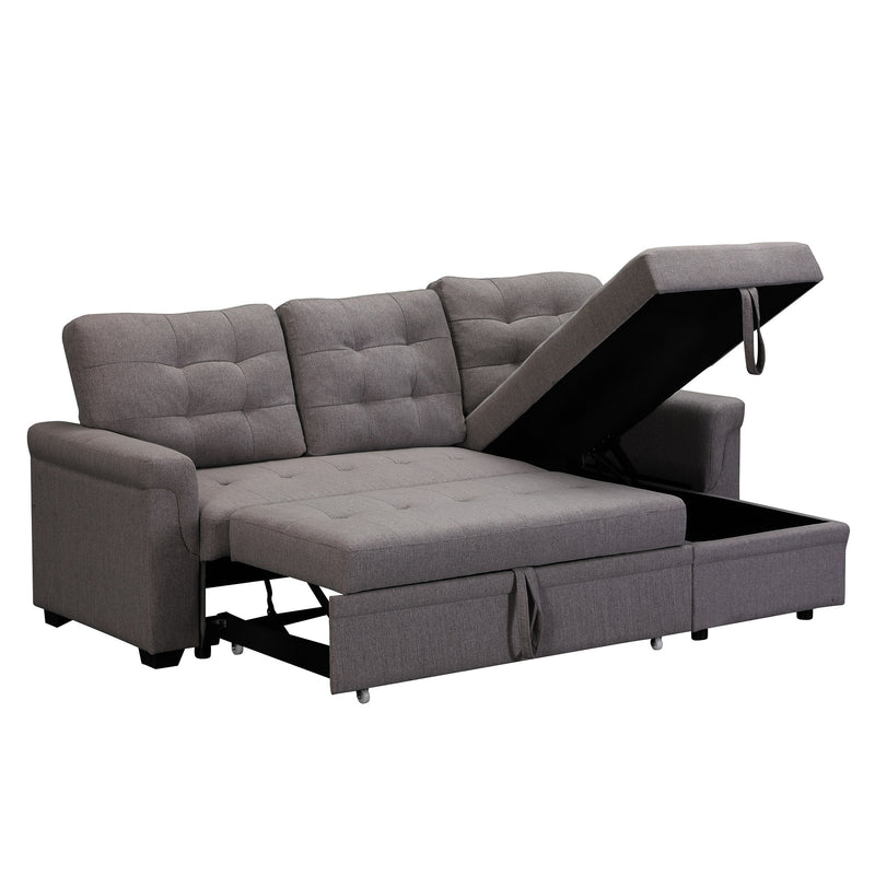 Upholstery Sleeper Sectional Sofa dark gray