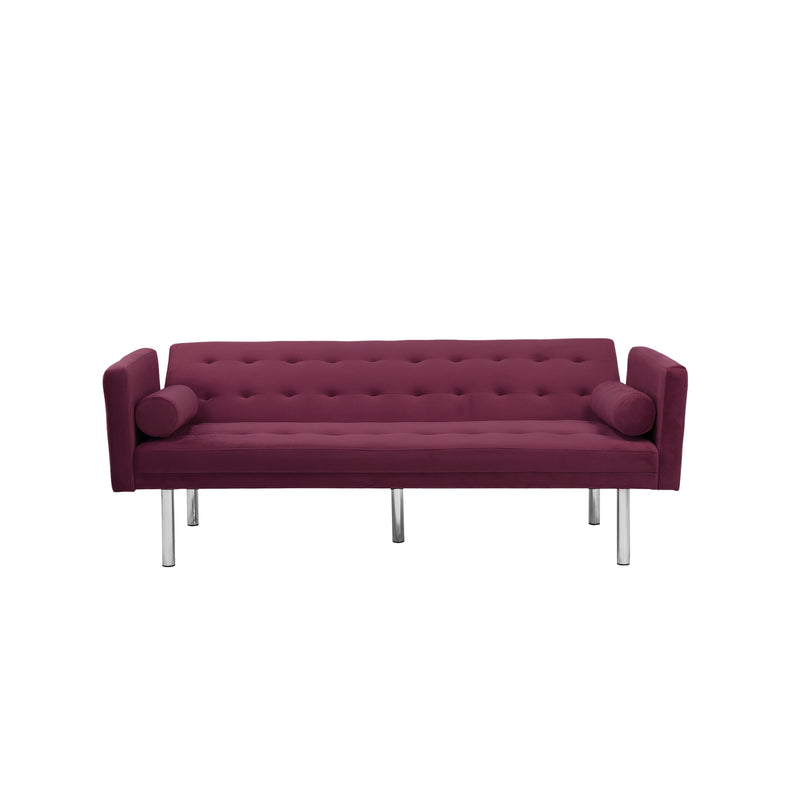 Square arm sleeper sofa Red Velvet ***Not available for sale on Walmart***