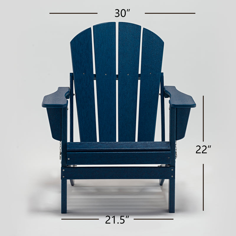 Classic Solid All-weather Folding Plastic Adirondack Chair