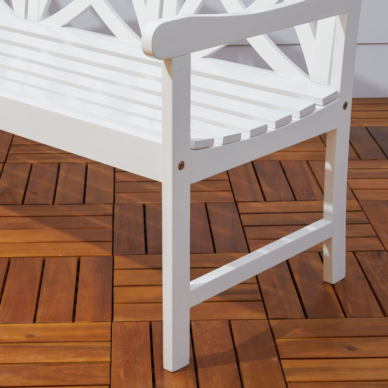 Bradley Outdoor Patio 5-foot Wood Garden Bench in White