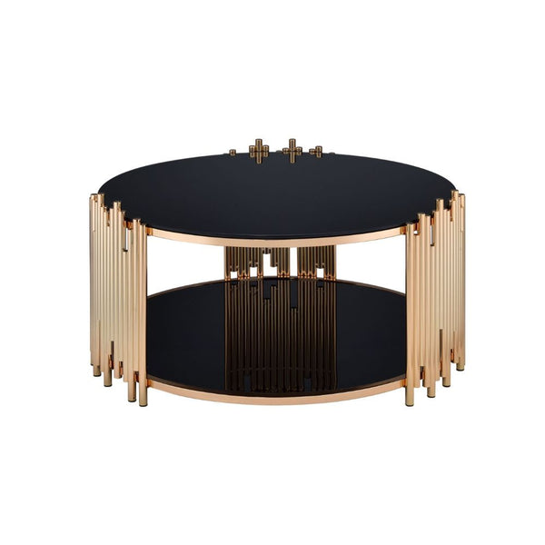 Tanquin - Coffee Table - Gold & Black Glass