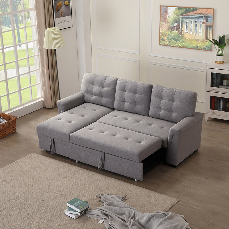 Upholstery Sleeper Sectional Sofa dark gray