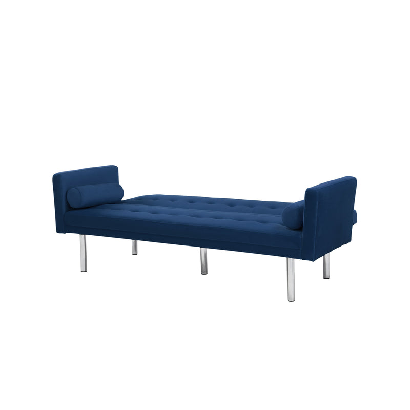 Square arm sleeper sofa Navy Blue  Velvet ***Not available for sale on Walmart***