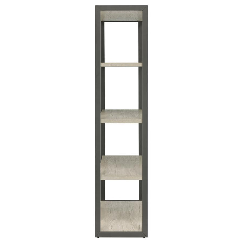 Loomis - 72" 4-Shelf Bookshelf - Whitewashed Gray