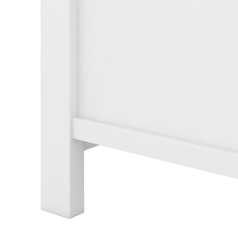 U-Can TV Stand for TV up to 60in with 2  Doors Adjustable Panels Open Style Cabinet, Sideboard for Living room, White