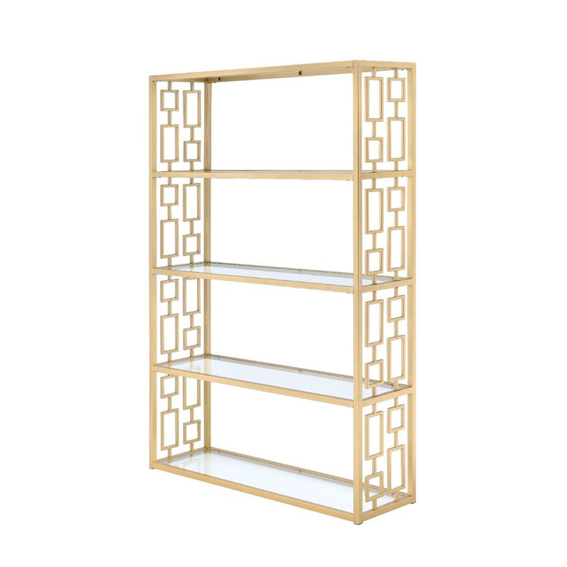 Blanrio - Bookshelf - Gold & Clear Glass