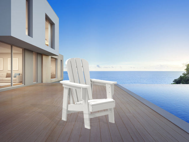 Resistant Adirondack Chair for Patio Deck Garden
 Plastic Adirondack Chair, White, 1 piece.