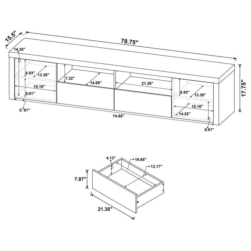 Jude - 2 Door Engineered Wood TV Stand - High Gloss White