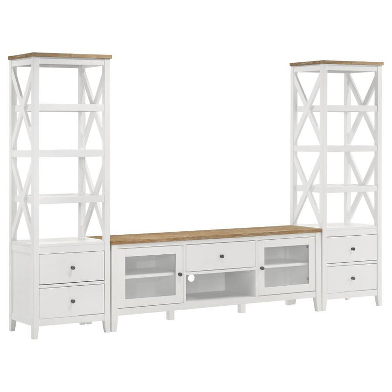 Hollis - 3 Piece TV Stand Entertainment Center - White