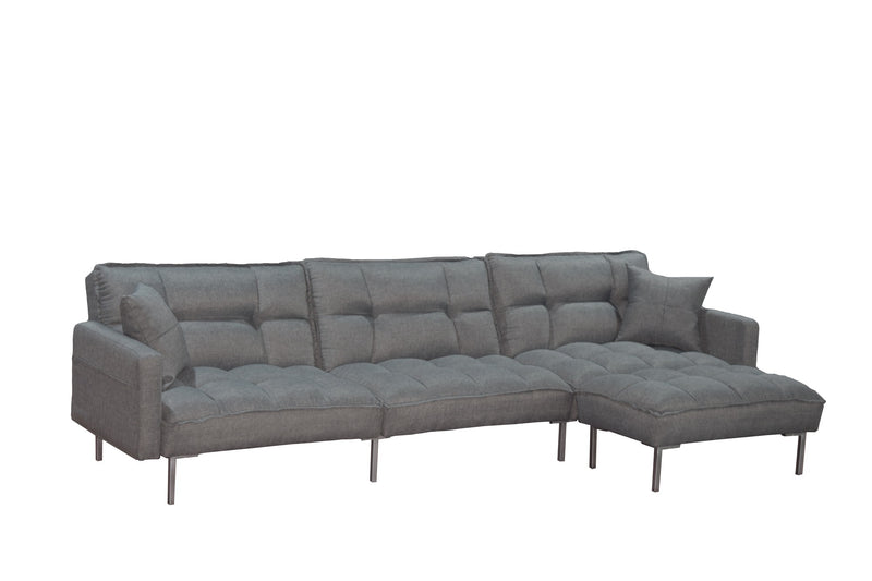 Sectional sofa couch sleeper grey