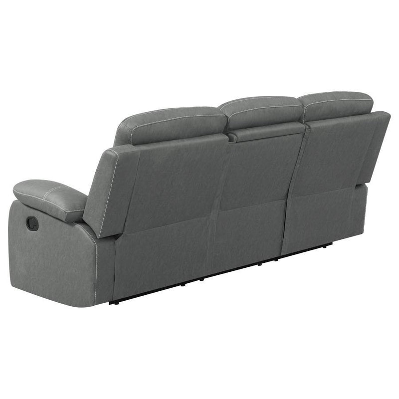 Nova - Upholstered Padded Arm Reclining Sofa - Dark Gray