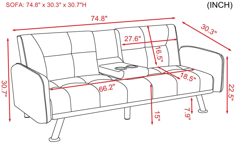 SLEEPER SOFA DARK GREY(same as W22339668。Size difference, See Details in page.)