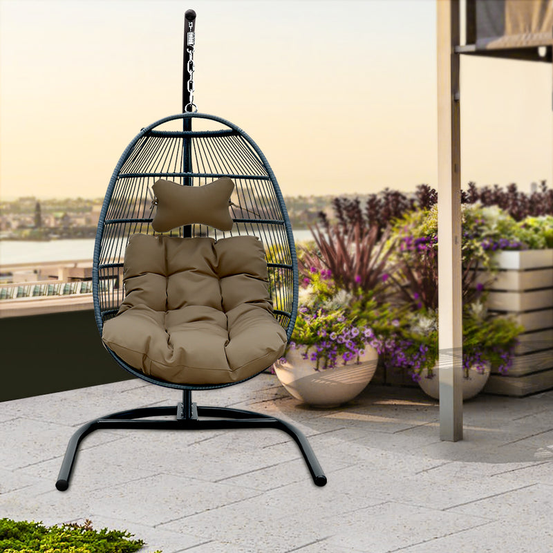 egg shape SINGLE SWING chair for garden patio