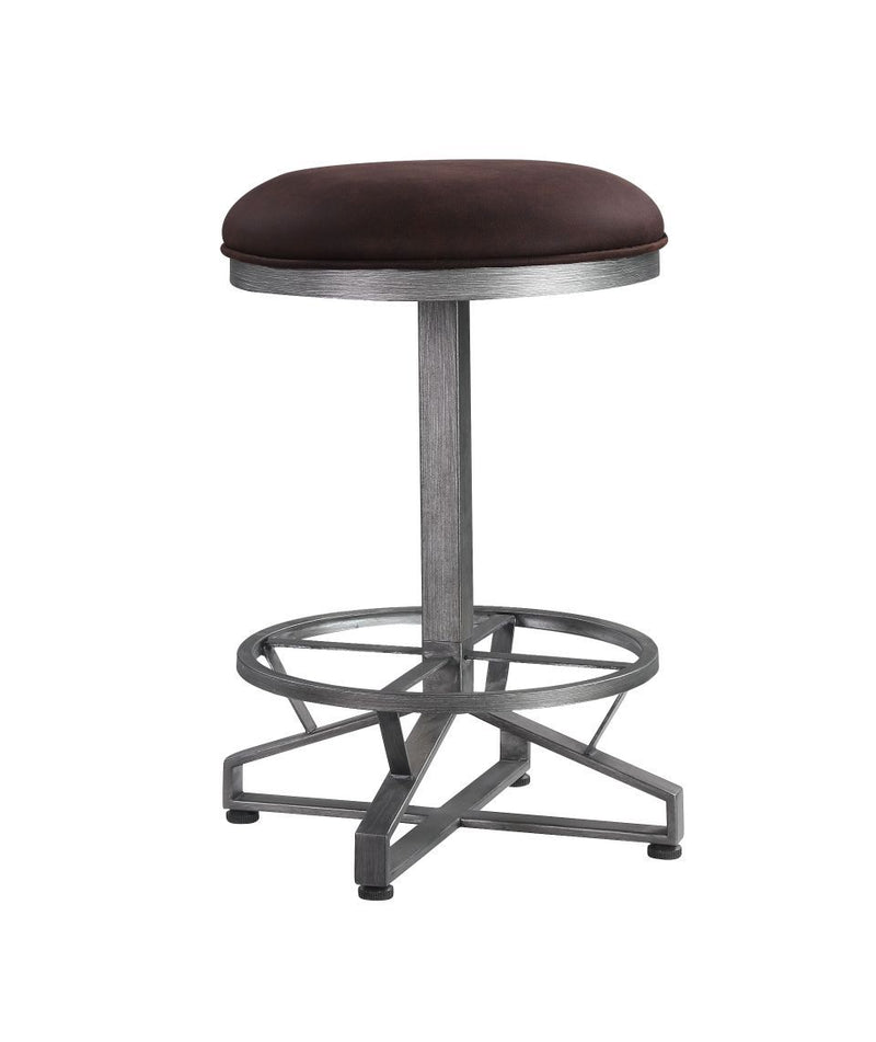 Evangeline - Stool (Set of 2) - Rustic Brown Fabric & Black Finish - Atlantic Fine Furniture Inc