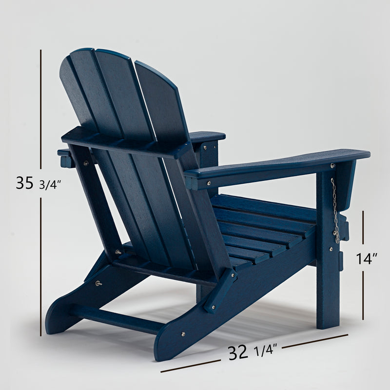 Classic Solid All-weather Folding Plastic Adirondack Chair