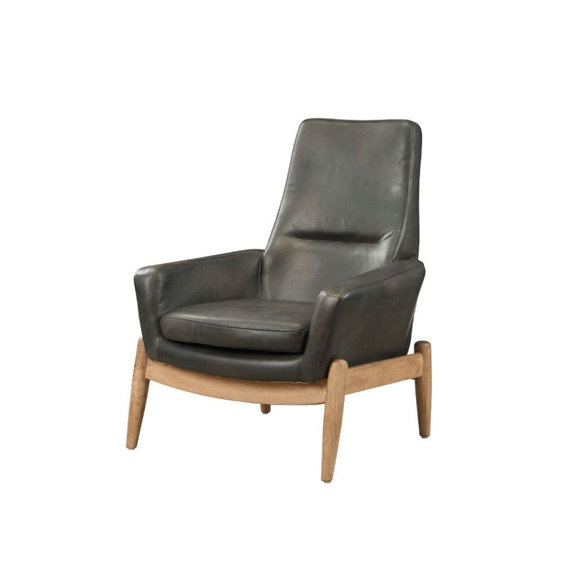 Dolphin - Accent Chair - Black Top Grain Leather