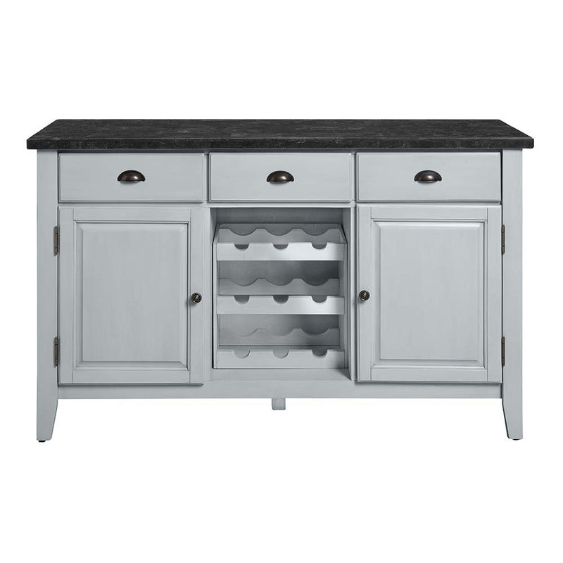 Lanton - Server - Marble & Antique White Finish