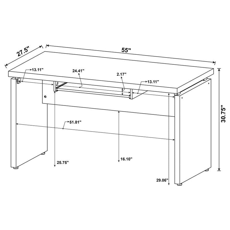 Skylar - L-Shape Desk With Mobile File Cabinet - Cappuccino