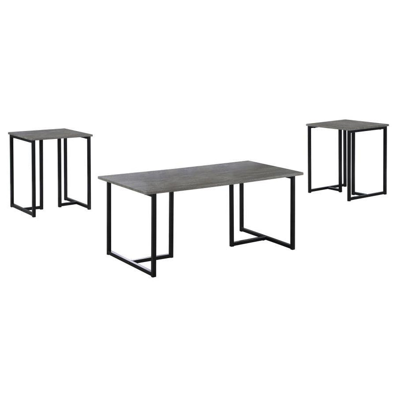 Nyla - 3 Piece Engineered Wood Coffee Table Set Weathered - Gray