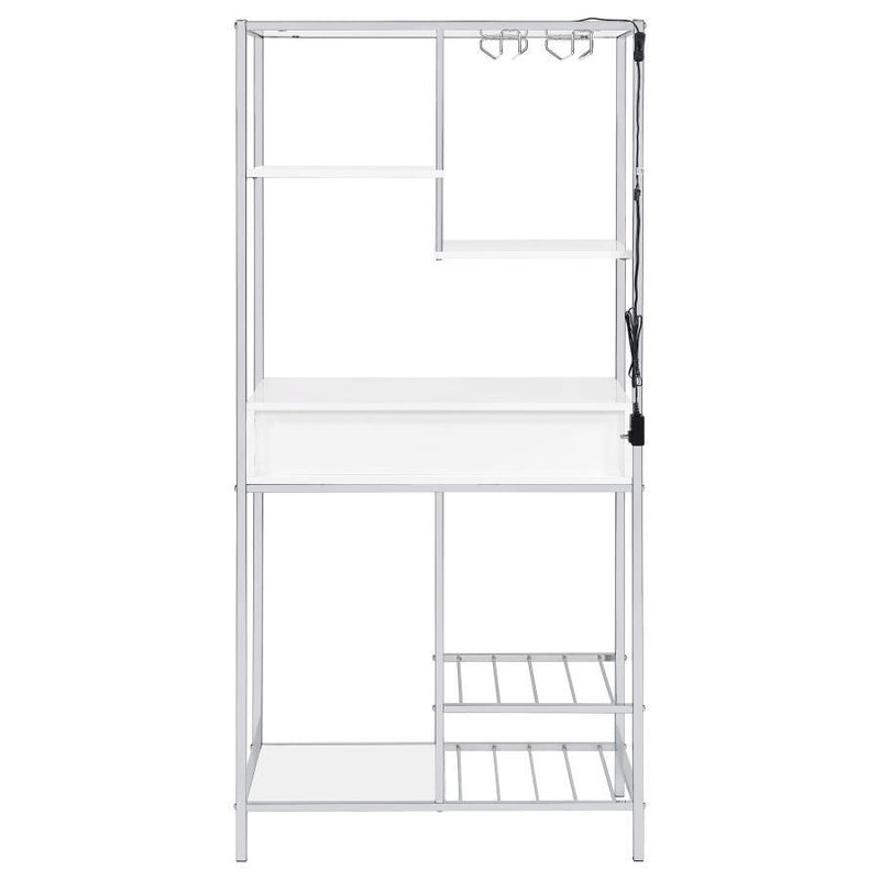 Figueroa - 5-Shelf Wine Storage Bar Cabinet - White High Gloss