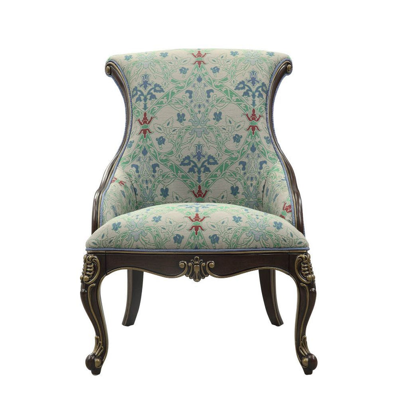 Ameena - Accent Chair - Fabric & Espresso