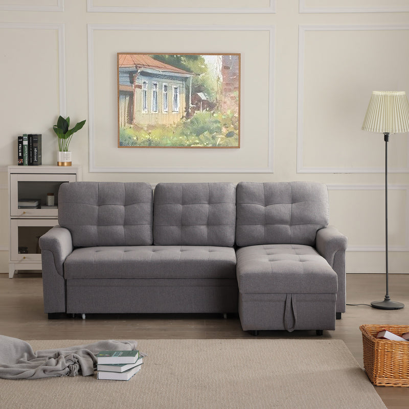 Upholstery Sleeper Sectional Sofa dark gray