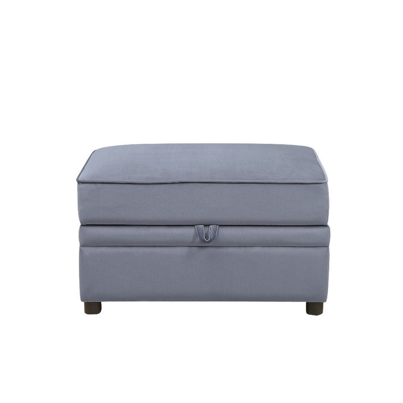 Bois II - Ottoman - Gray Velvet - Atlantic Fine Furniture Inc