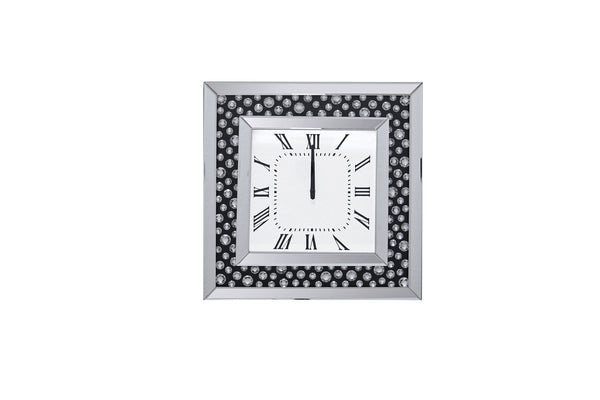 Marku - Wall Clock - Mirrored & Faux Gemstones - Atlantic Fine Furniture Inc