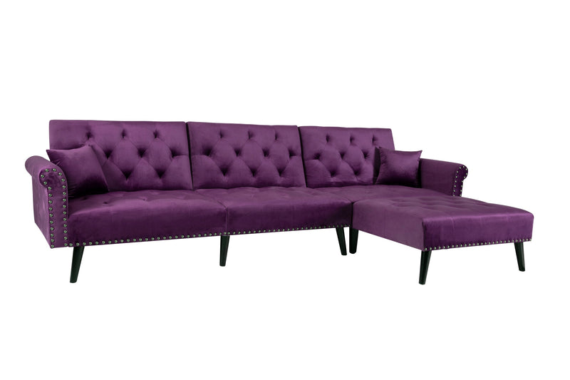 Convertible Sofa bed sleeper Purple Velvet（W223S00001、W223S00711、W223S00872）