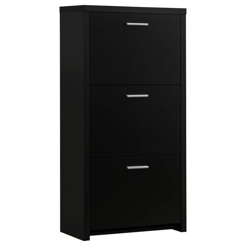 Vivian - 3-Drawer Engineered Wood Shoe Cabinet - Black - Atlantic Fine Furniture Inc