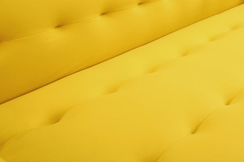 Square arm sleeper sofa Yellow Velvet ***Not available for sale on Walmart***