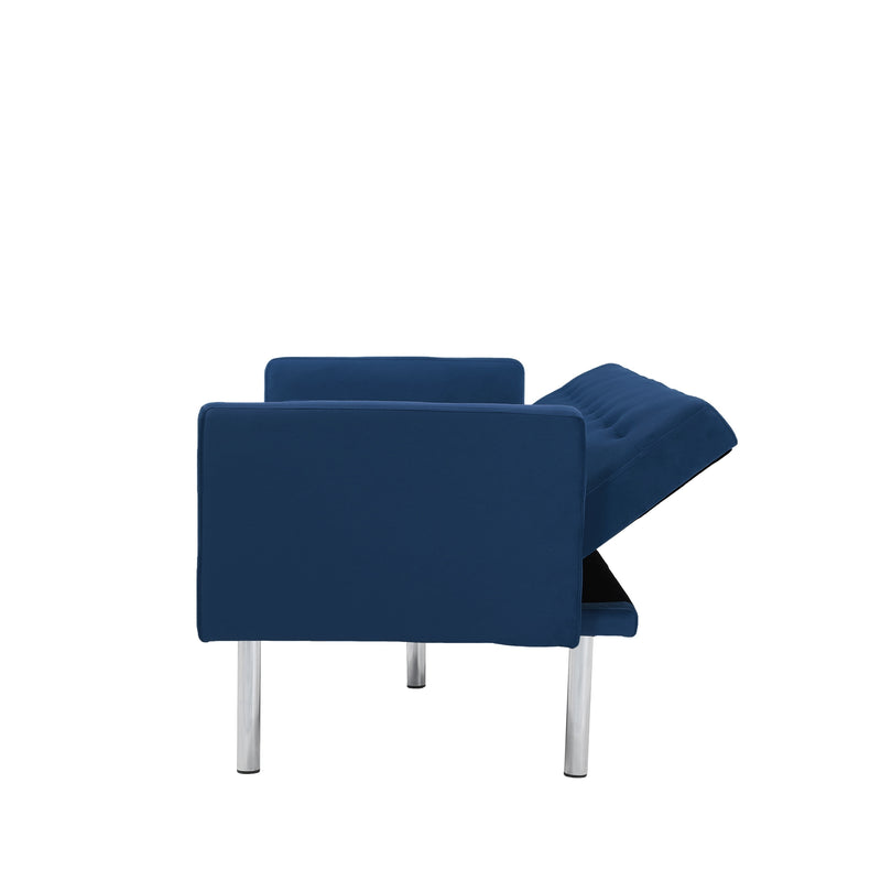 Square arm sleeper sofa Navy Blue  Velvet ***Not available for sale on Walmart***