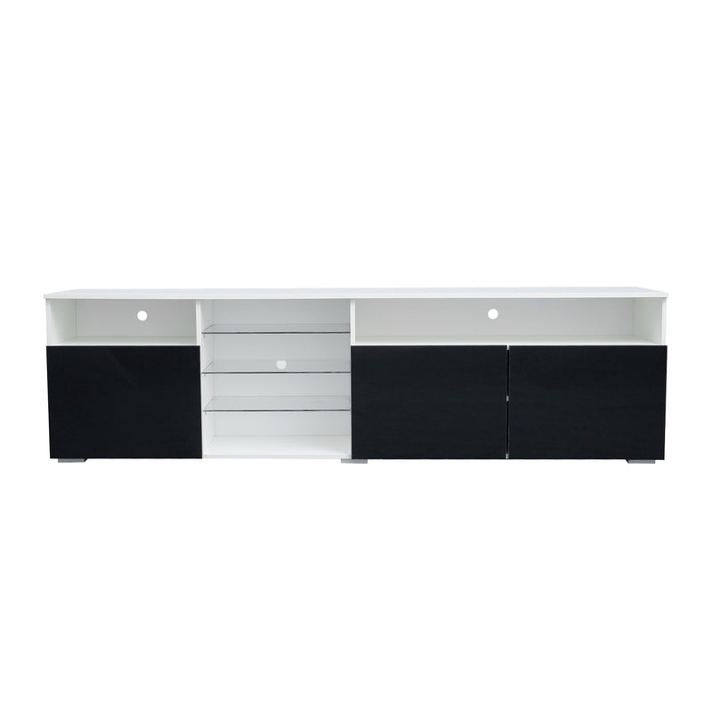 TV Stand High Gloss Doors Modern TV Stand LED(White/Black)