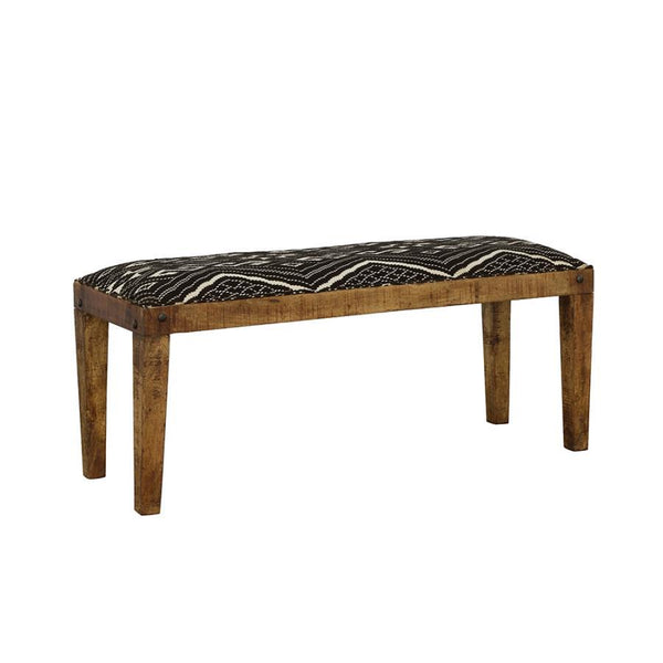 Lamont - Fabric Upholstered Accent Bench - Black And Natural - Atlantic Fine Furniture Inc