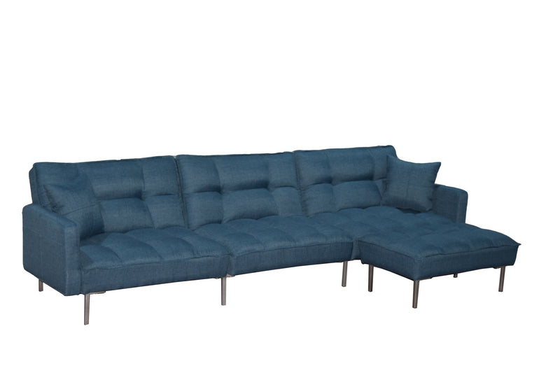 Sectional sofa couch sleeper blue