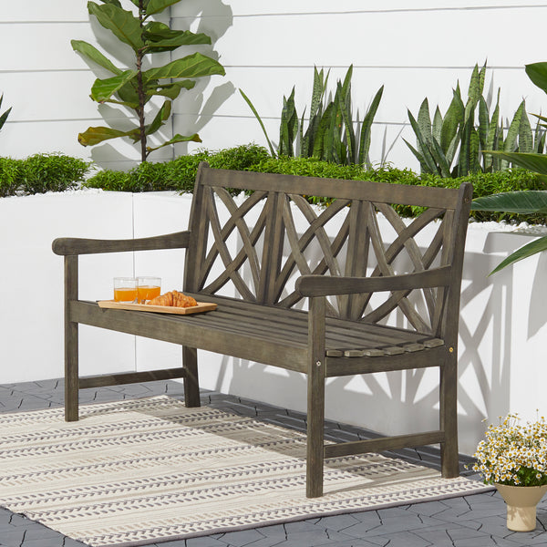 Renaissance Outdoor Patio 5-foot Hand-scraped Wood Garden Bench