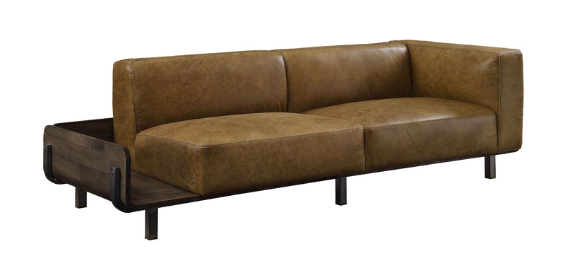 Blanca - Sofa - Chestnut Top Grain Leather & Rustic Oak